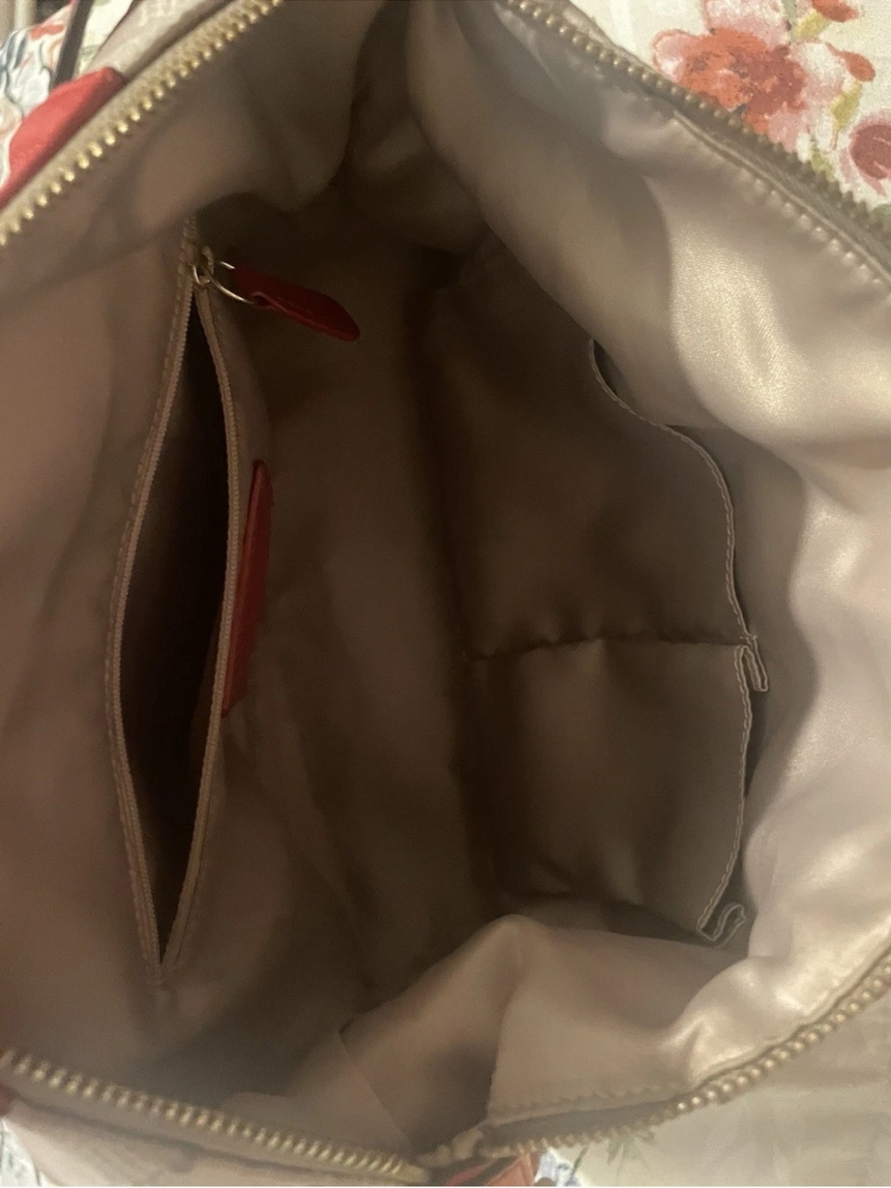 Coach Ashley Signature Khaki Red Op Art Dotted Satchel Crossbody, 2012, F20027 - Picture 9 of 16